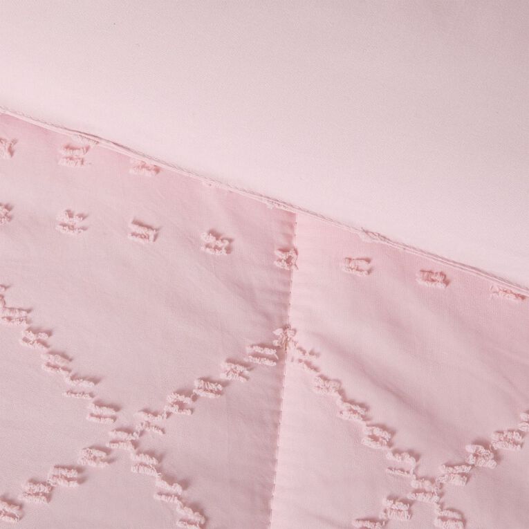 Living & Co 3 Piece Comforter Set Geo Tufted Pink Queen, , hi-res