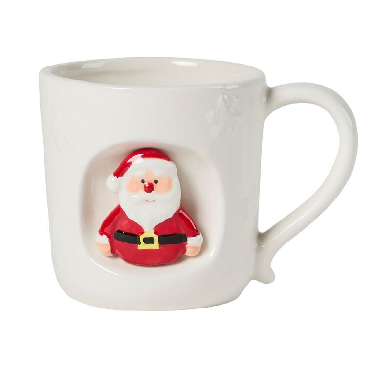 Wonderland Home 3D Inlay Novelty Santa Mug Ivory, , hi-res