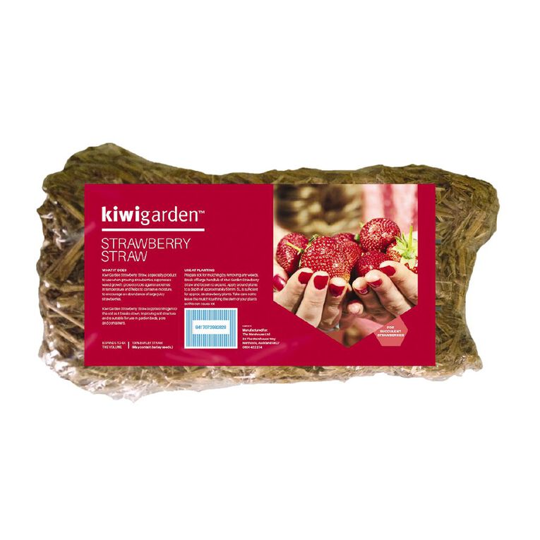 Kiwi Garden Strawberry Straw Compressed Bale 5L, , hi-res