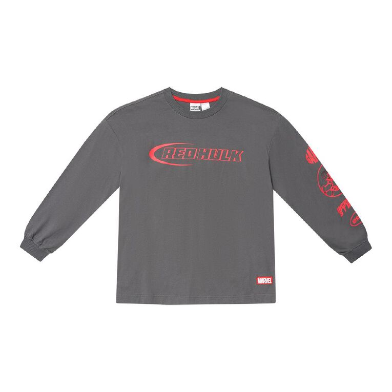 Marvel Red Hulk Long Sleeve Tee, Grey Dark, hi-res