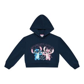 Stitch Cropped Pullover Hoodie