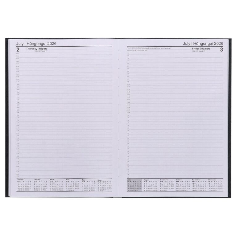 WS 2026 Diary A4 Day To Page Black, , hi-res