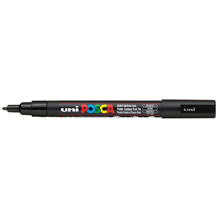 Uni Posca Marker 0.9-1.3mm Fine Black, , hi-res