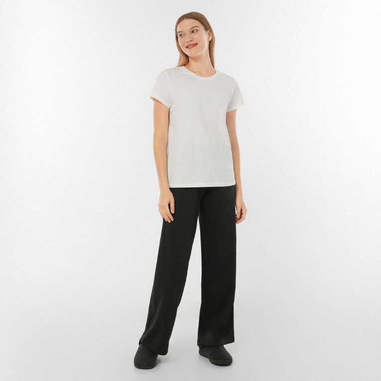 H&H Women's Wide Leg Trackpants, Black, hi-res