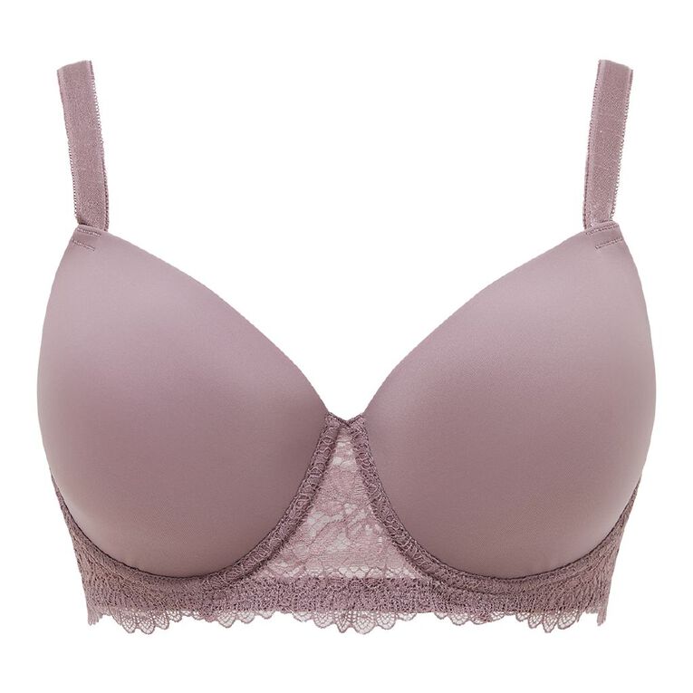 H&H Women's Side Lace Full Cup T-shirt Bra, Pink Dark, hi-res