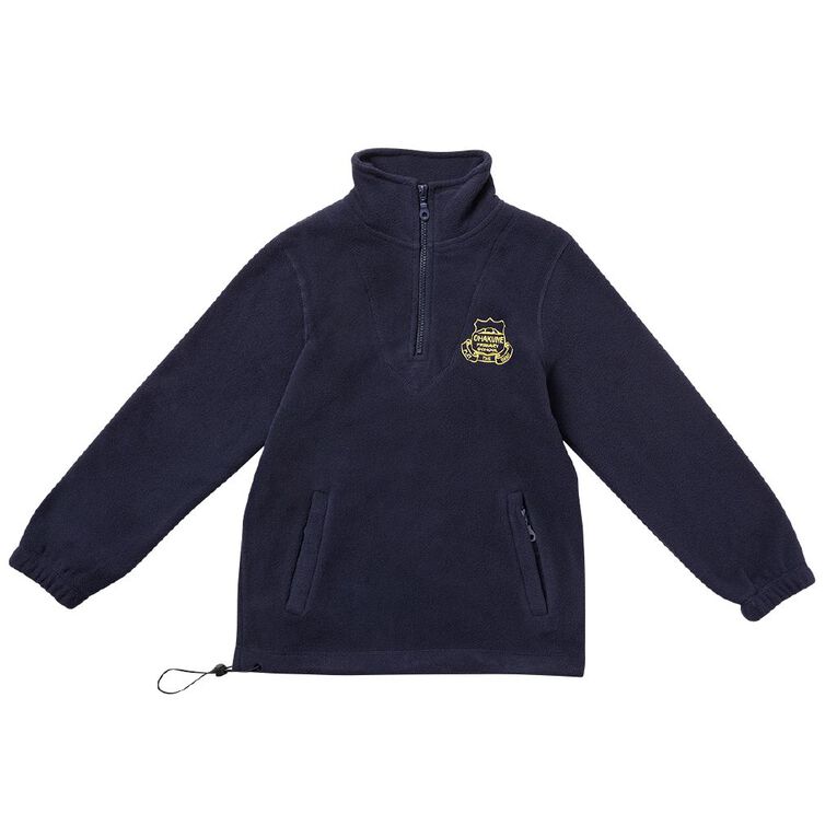 Schooltex Ohakune Polar Fleece Top with Embroidery, Navy, hi-res