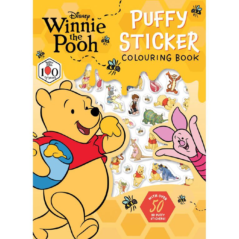 Disney: Winnie The Pooh 100th Ann Puffy Sticker Colouring Book, , hi-res