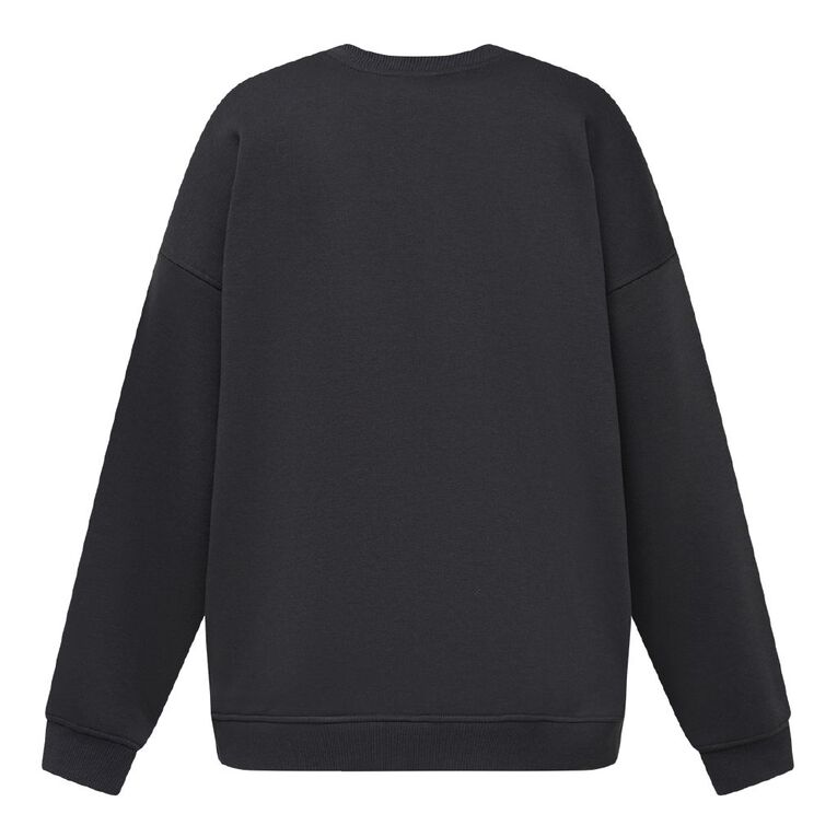 H&H Women's Long Sleeve Oversized Crew, Grey Dark, hi-res