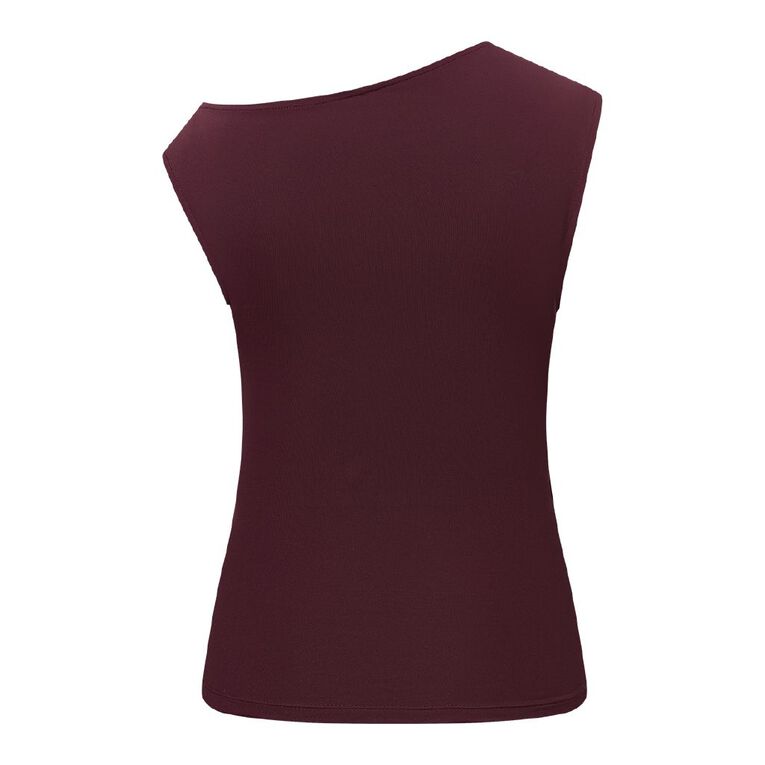H&H Women's Contour Off Shoulder Ruched Top, Purple Dark, hi-res