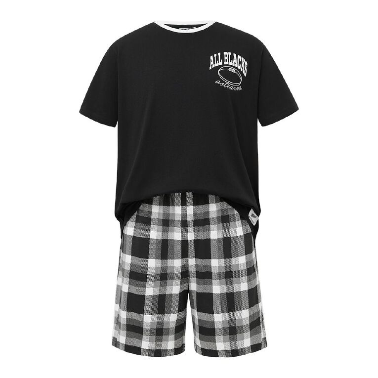 All Blacks Tee and Short Pyjama Set, Black, hi-res