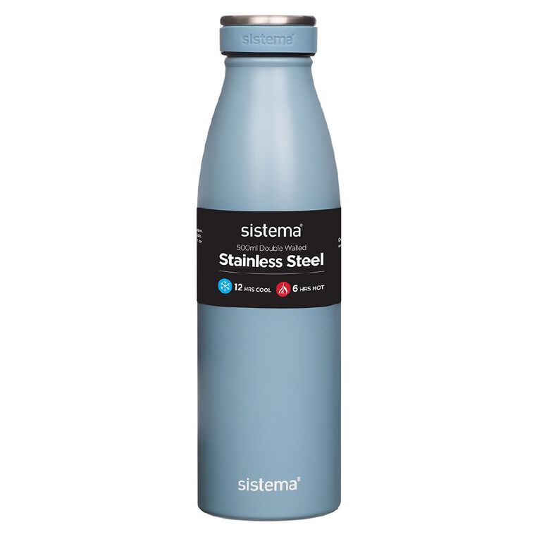 Sistema Stainless Steel Drink Bottle Assorted 500ml, , hi-res