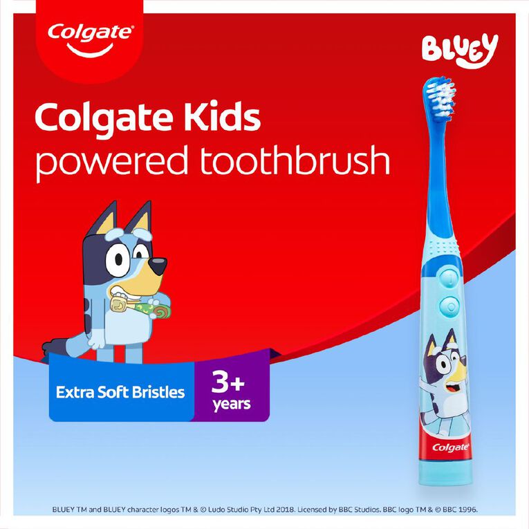 Colgate Kids' Junior Bluey Battery Powered Electric Toothbrush 1 Pack, , hi-res