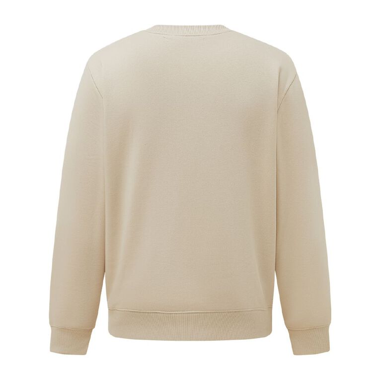 H&H Men's Plain Crew Sweatshirt, Brown Light, hi-res