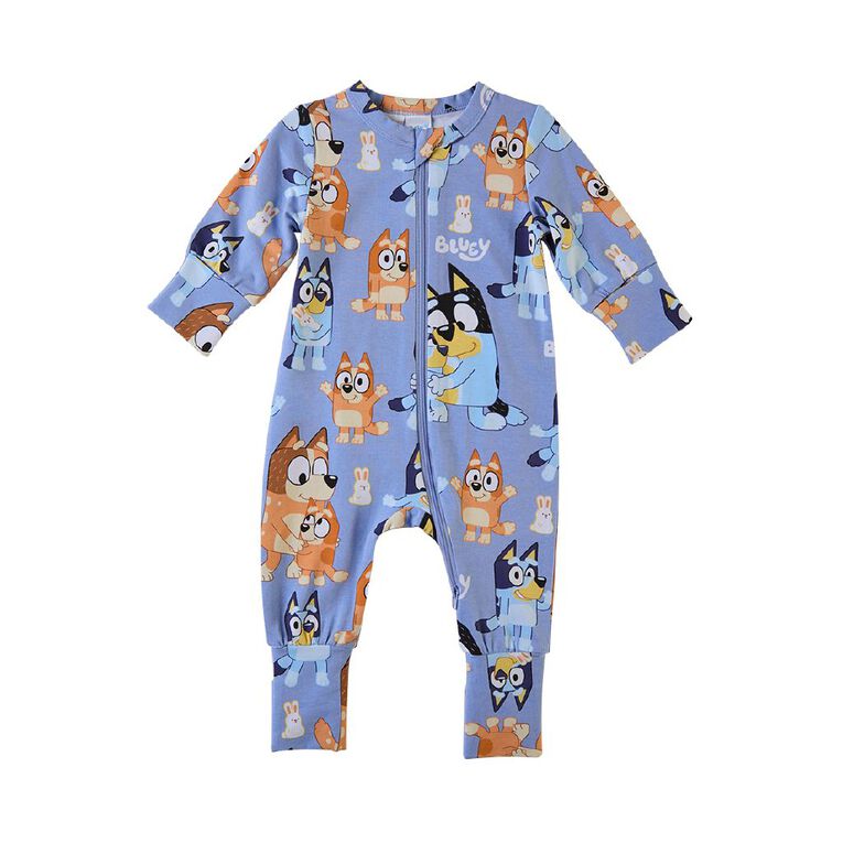 Bluey Babies' 2 Way Zip All-in-One, Blue, hi-res