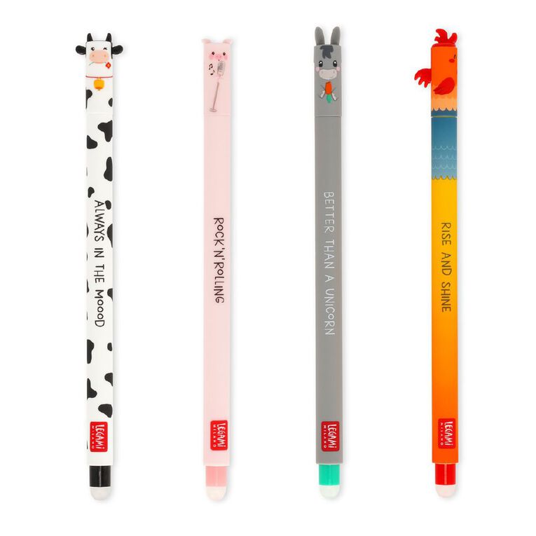 Legami Set of 4 Erasable Gel Pen Farm Sweet Farm, , hi-res