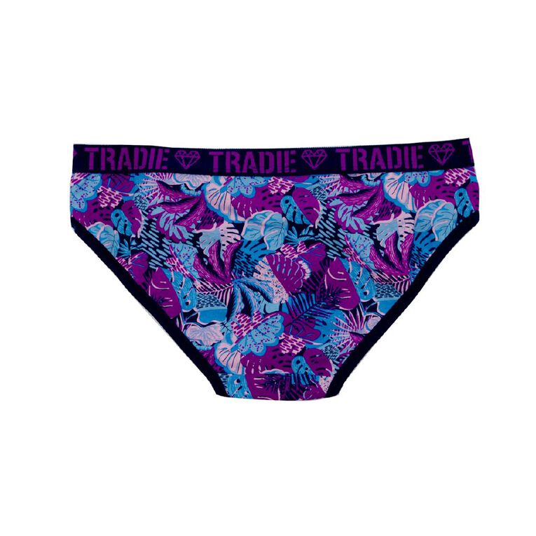 Tradie Girls' Bikini Briefs 3 Pack, Purple Mid, hi-res