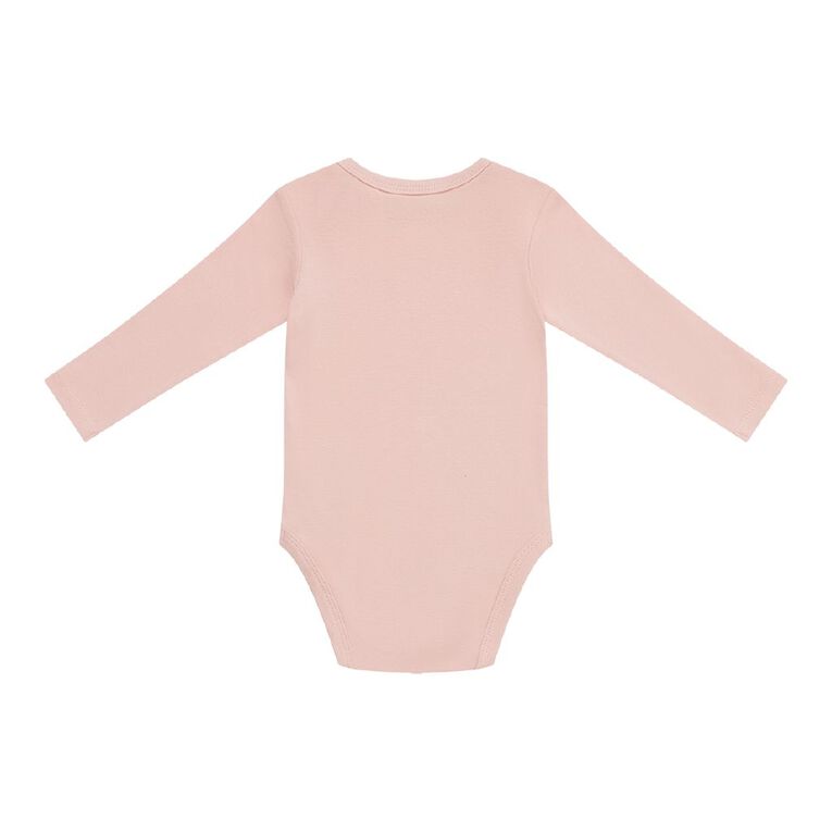 Young Original Babys' Long Sleeve Plain Bodysuit, Pink Light, hi-res