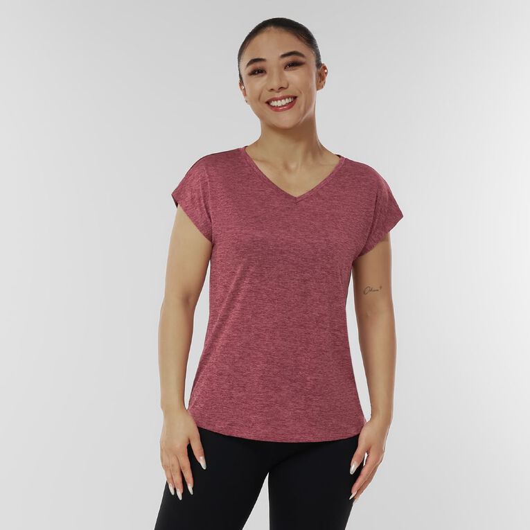 Active Intent Women's Active Cationic Tee, Red Dark, hi-res