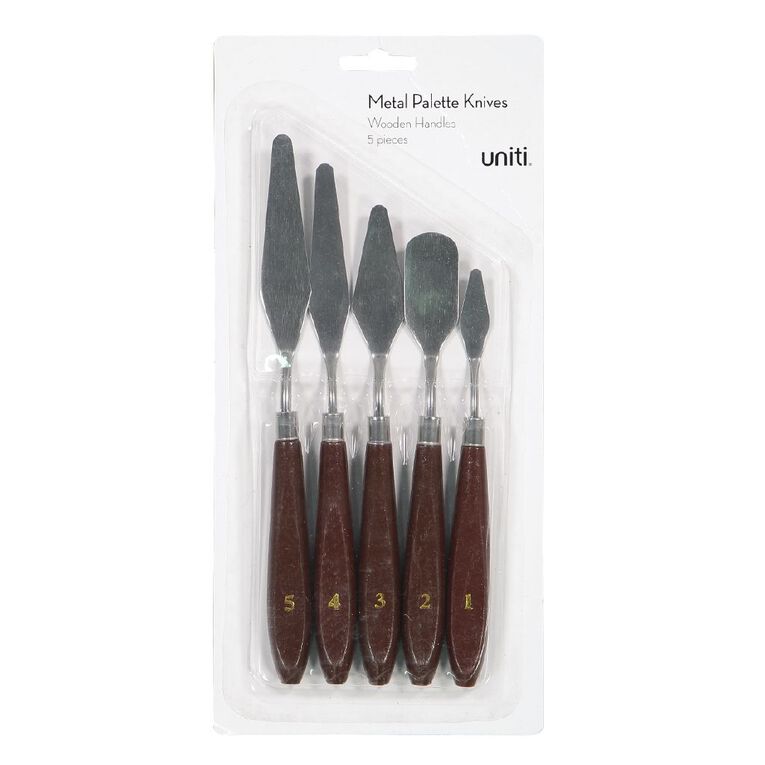 Uniti Metal Palette Knives Silver 5 Pack, , hi-res