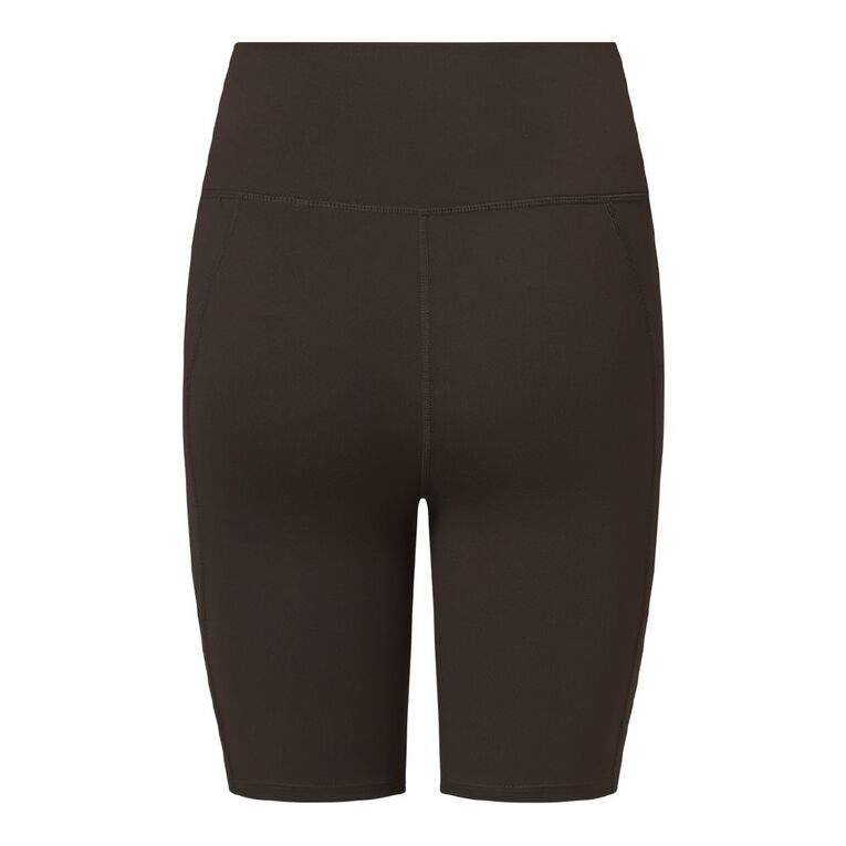 Active Intent Women's Pocket Bike Shorts, Brown Mid, hi-res