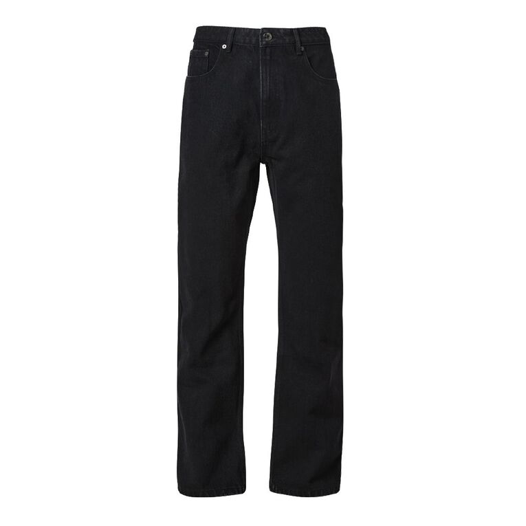 Rivet Men's Classic Cotton Straight Jeans Black The Warehouse