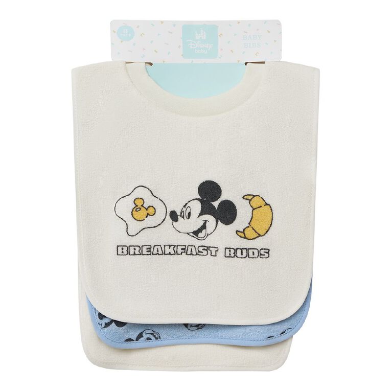 Mickey Mouse Babies' Bibs 3 Pack, Blue Light, hi-res