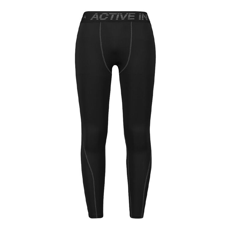 Active Intent Men's Compression Pants Black 23 The Warehouse