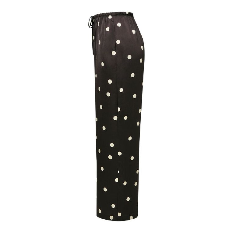 H&H Women's Satin Wide Leg Pants, Brown Dark SPOTS, hi-res