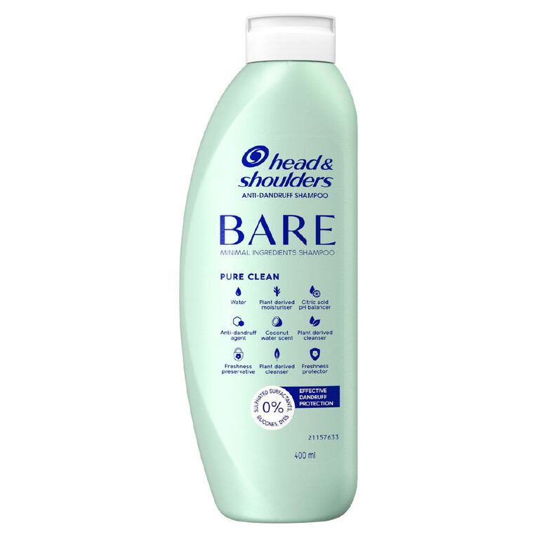 Head & Shoulders Bare Pure Clean Shampoo 400ml, , hi-res