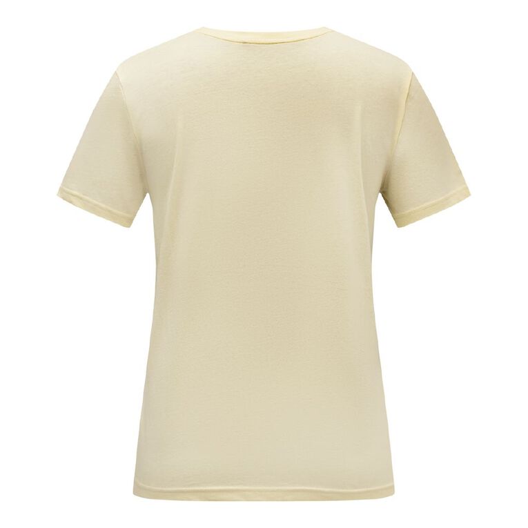 H&H Women's Short Sleeve Cotton V-Neck Tee, Yellow Light, hi-res