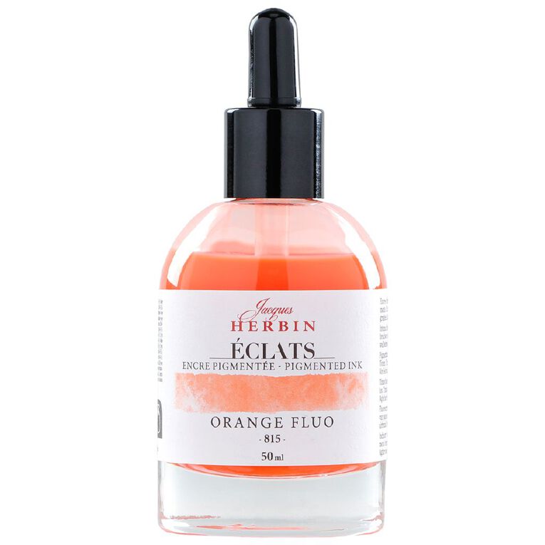 Jacques Herbin Eclats Pigmented Ink Fluoro Orange 50ml, , hi-res