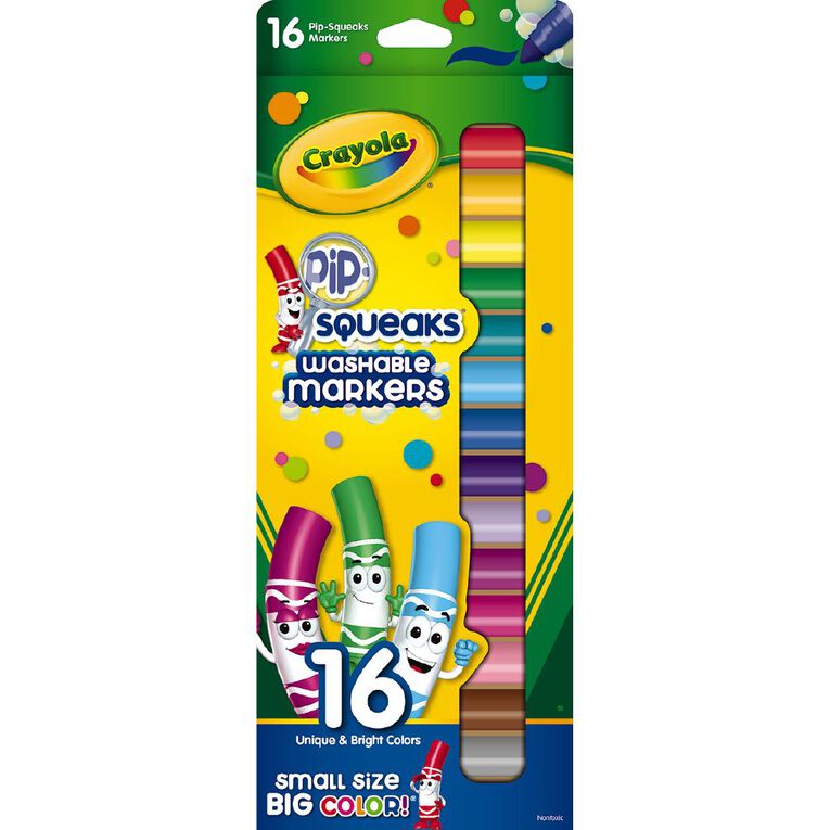 Crayola Pipsqueaks Washable Markers Multi-Coloured 16 Pack, , hi-res