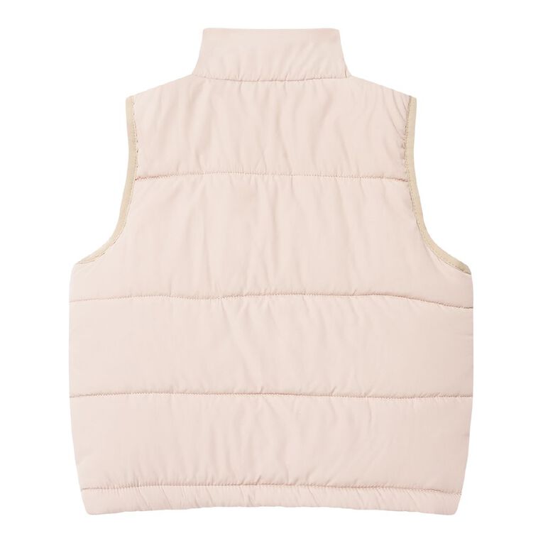 Young Original Toddler Plain Puffer Vest, Brown Light, hi-res