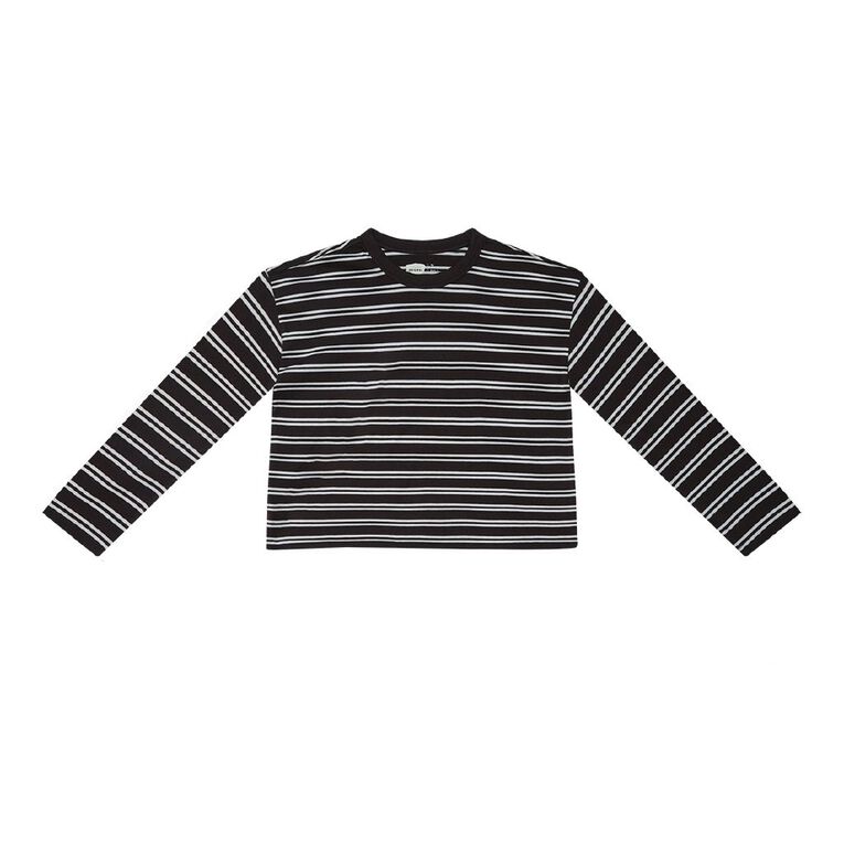 Young Original Long Sleeve Stripe Tee, Brown Dark, hi-res