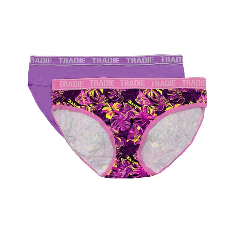 Tradie Women's Gift Pack Bikini Briefs 2 Pack, Purple Mid, hi-res