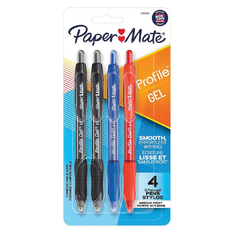 Paper Mate Profile Retractable Business 0.7mm Gel Pens Assorted 4 Pack, , hi-res