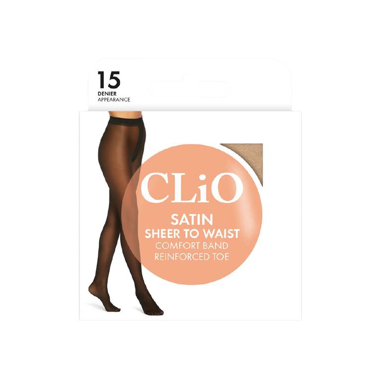 Clio Women's Satin Sheer 15D Tights 1 Pack, Natural, hi-res