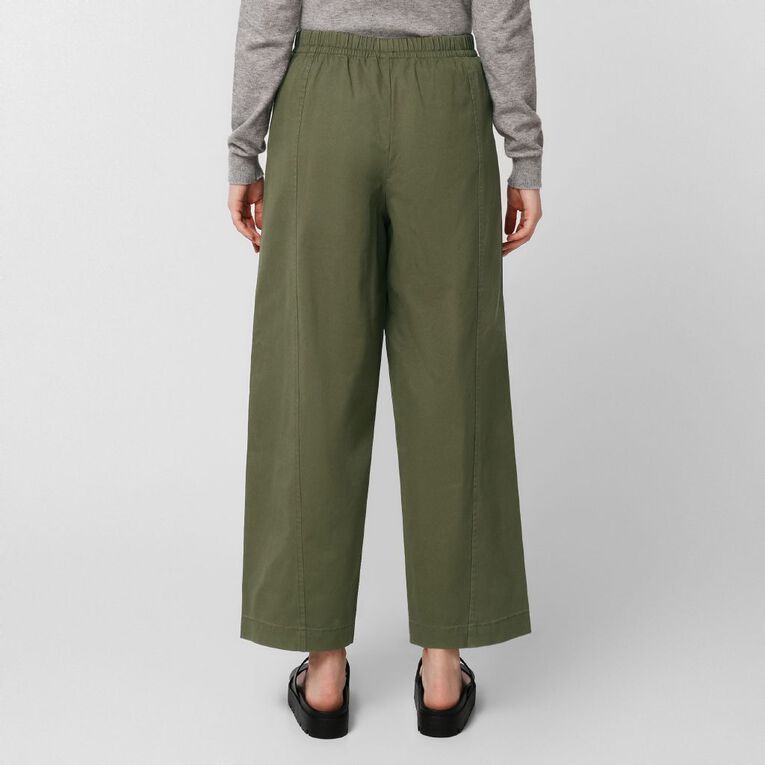 H&H Women's Relaxed Barrel Leg Pants, Green Mid, hi-res