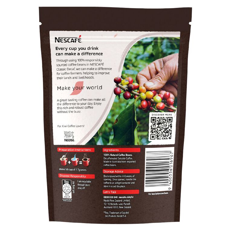 Nescafe Classic Decaf 100g, , hi-res