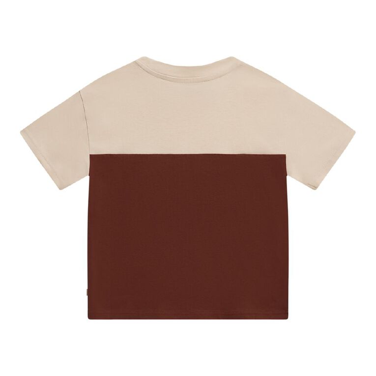 Young Original Short Sleeve Panel Tee, Brown Light, hi-res