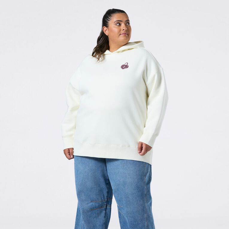 H&H Curve Women's Graphic Hoodie, Cream, hi-res