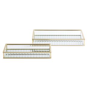 Living & Co Set of 2 Mirror Trays Gold