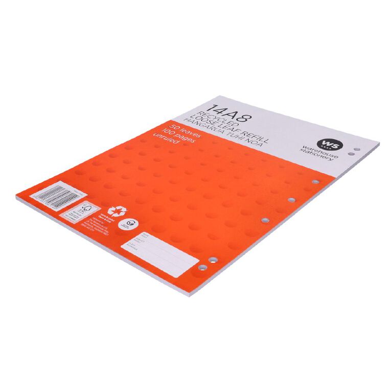 WS Pad Refill 14A8 Blank 50 Leaf Punched Orange, , hi-res