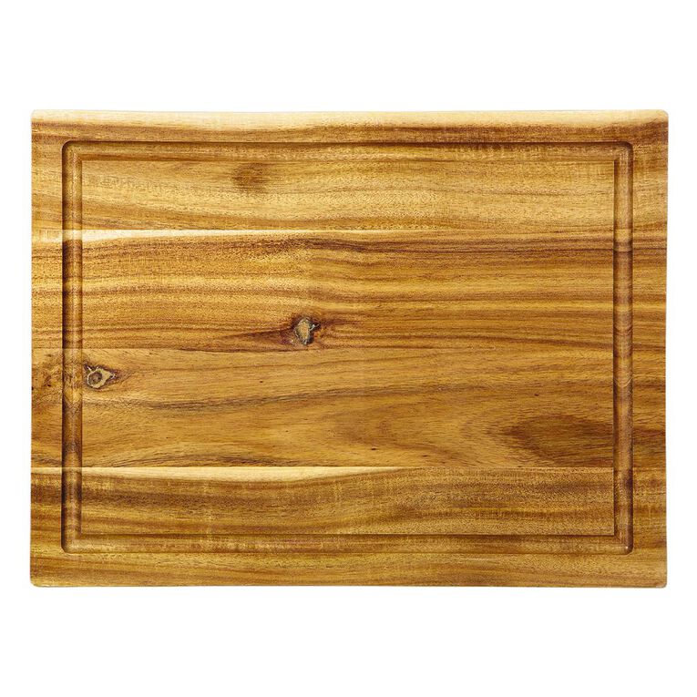 Living & Co Kitchen Block with Drainage Groove 40 x 30 x 3.5cm Natural, , hi-res