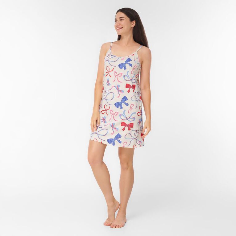 H&H Women's Jersey Singlet Nightie, Cream, hi-res