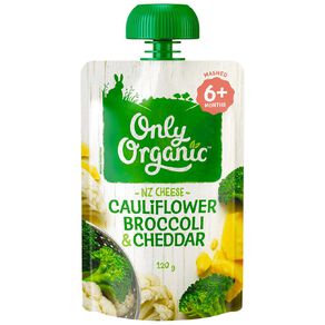 Only Organic Cauliflower Broccoli & Cheddar Pouch 120g