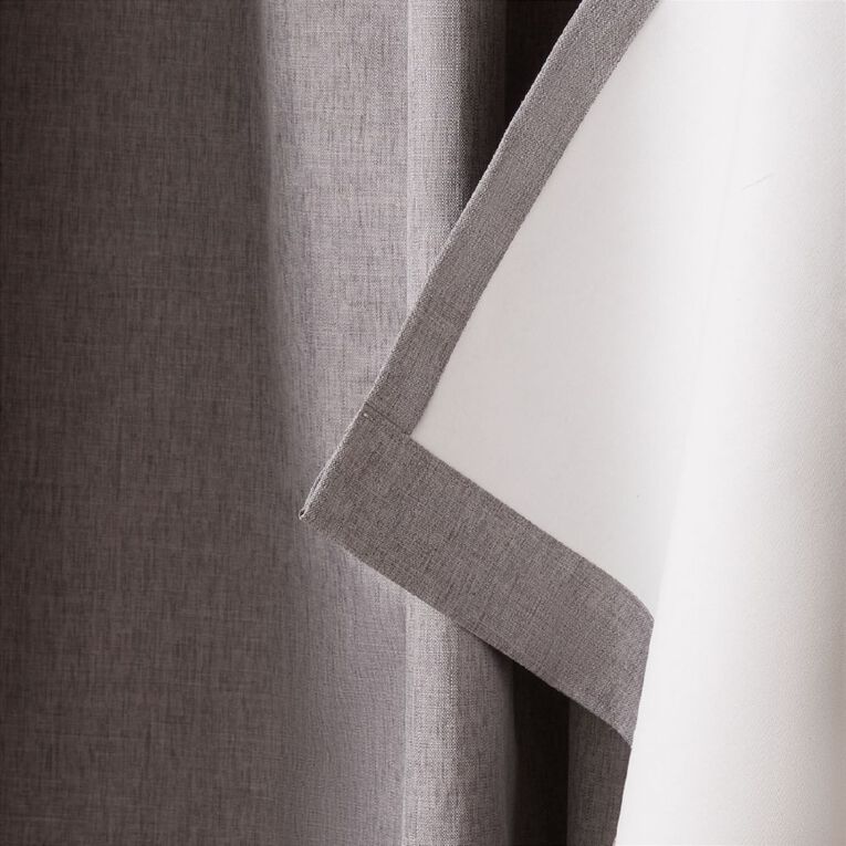 Living & Co Loft Curtains Grey 150-230cm Wide/160cm Drop, , hi-res
