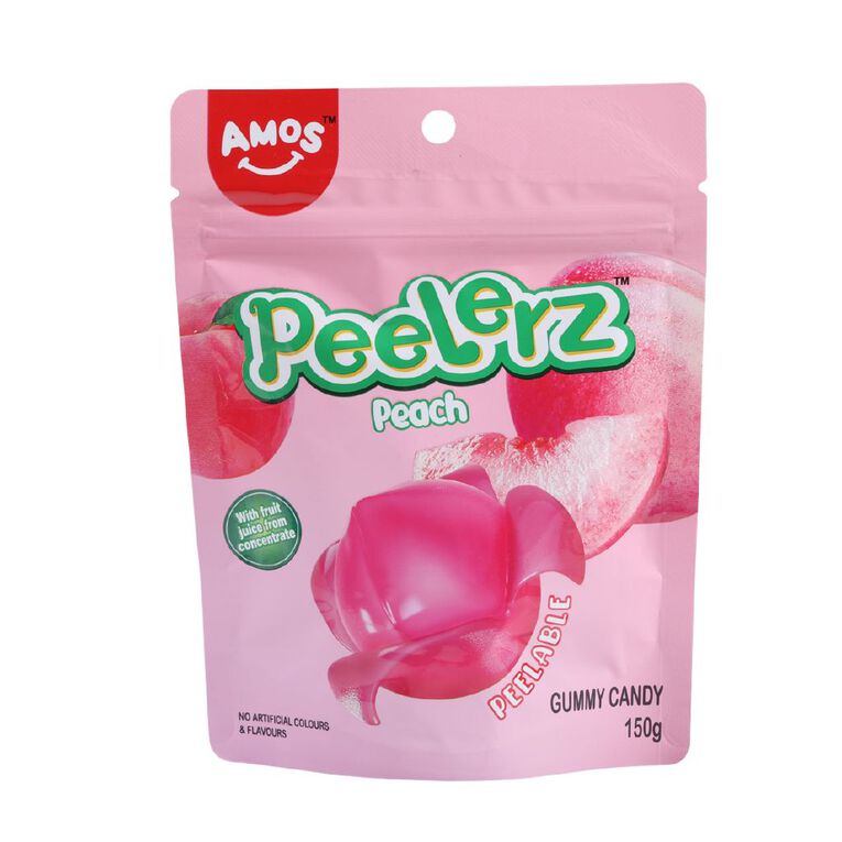 Amos Peelerz Gummy Peach 150g, , hi-res