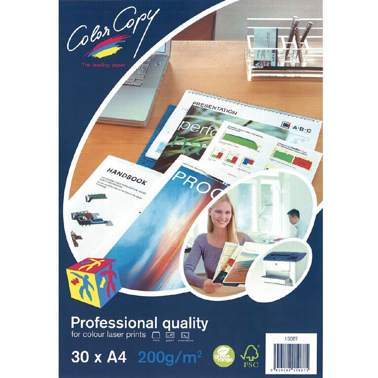 Color Copy Digital Laser Paper 200gsm White 30 Pack, , hi-res