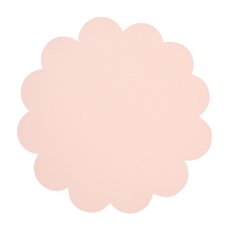 Living & Co Scallop Faux Leather Placemat Pink, , hi-res